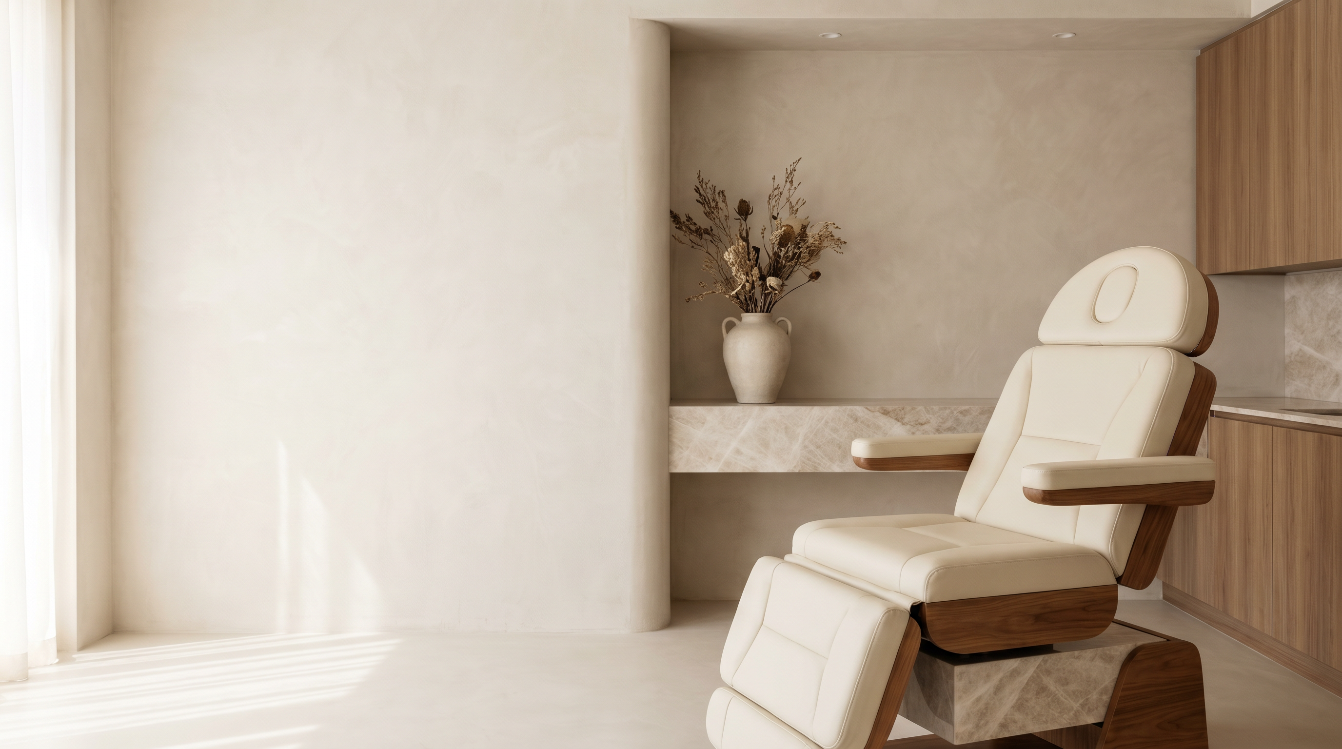 A calm, premium aesthetic treatment room